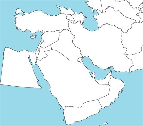 Blank Map of Middle East